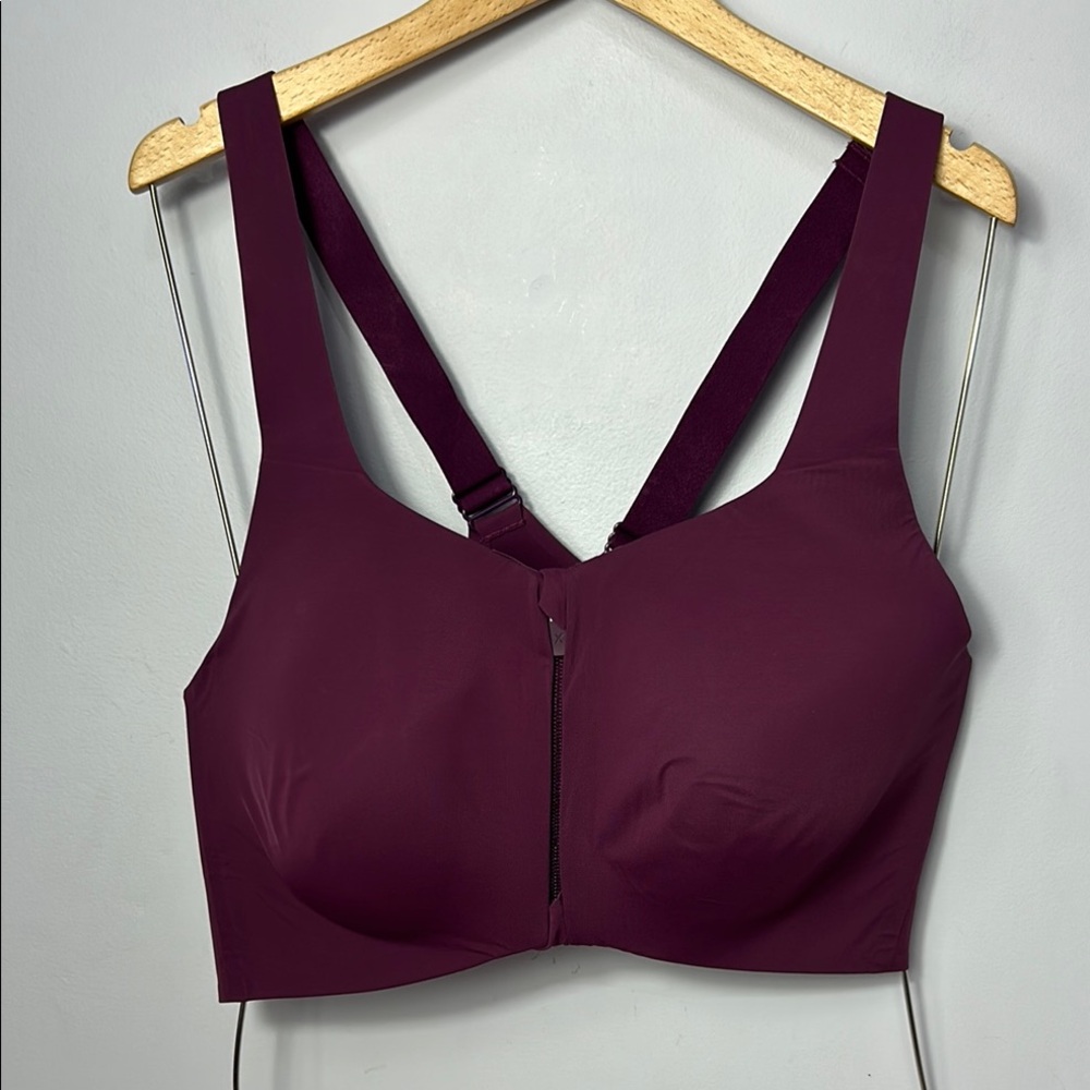Seamless Front-Zip Wireless Bra - Deep Plum